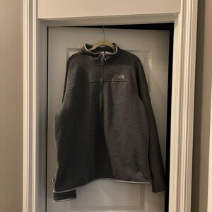 The North Face Men's Charcoal pullover sweater w front zipper.  size XL